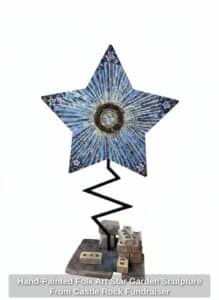 Hand-Painted-Folk-Art-Star-Garden-Sculpture-From-Castle-Rock-Fundraiser-third-image