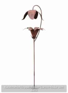 Handcrafted-Copper-Flower-Garden-Stake-with-Bells