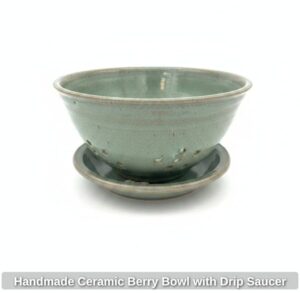 Handmade-Ceramic-Berry-Bowl-with-Drip-Saucer