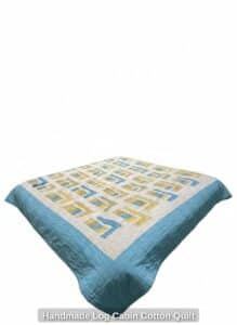 Handmade-Log-Cabin-Cotton-Quilt