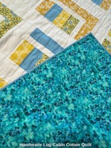 Handmade-Log-Cabin-Cotton-Quilt-third-image