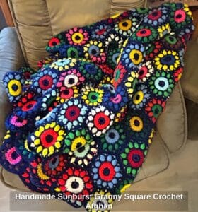 Handmade-Sunburst-Granny-Square-Crochet-Afghan