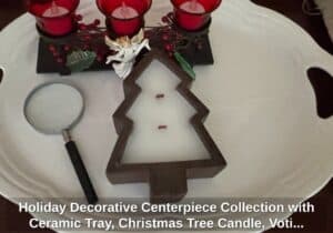 Holiday-Decorative-Centerpiece-Collection-with-Ceramic-Tray-Christmas-Tree-Candle-Votive-Holder-and-Magnifying-Glass