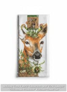 Holiday-Time-Fabric-Tablecloth-and-Vicki-Sawyer-Christmas-Princess-Kitchen-Towel-Set