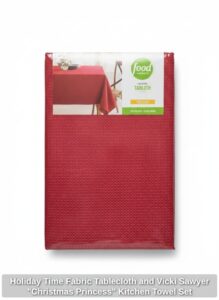 Holiday-Time-Fabric-Tablecloth-and-Vicki-Sawyer-Christmas-Princess-Kitchen-Towel-Set-fourth-image