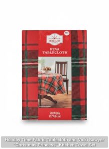 Holiday-Time-Fabric-Tablecloth-and-Vicki-Sawyer-Christmas-Princess-Kitchen-Towel-Set-third-image
