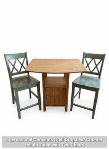 International-Concepts-Dual-Drop-Leaf-Counter-Height-Table-with-Two-Chairs