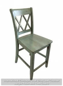 International-Concepts-Dual-Drop-Leaf-Counter-Height-Table-with-Two-Chairs-second-image