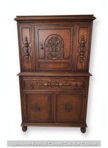 Jacobean-Revival-Carved-Oak-Bar-Cabinet