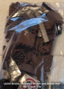 LEGO-Bricks-Assorted-Brown-and-Yellow-with-No-U-Turn-Tile