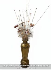 Large-Brass-Vase-with-Dried-Floral-Arrangement-and-Decorative-Cord
