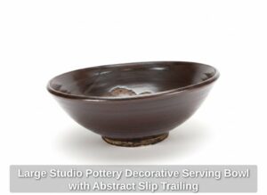 Large-Studio-Pottery-Decorative-Serving-Bowl-with-Abstract-Slip-Trailing