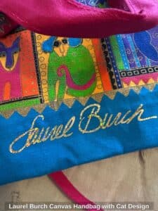 Laurel-Burch-Canvas-Handbag-with-Cat-Design-second-image