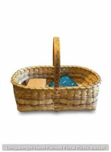 Longaberger-Hand-Painted-Floral-Picnic-Basket
