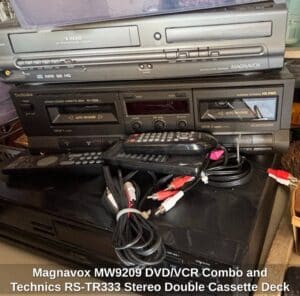 Magnavox-MW-DVD-or-VCR-Combo-and-Technics-RS-TR-Stereo-Double-Cassette-Deck