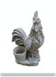 Massarelli-Concrete-Rooster-with-Planter-Statue
