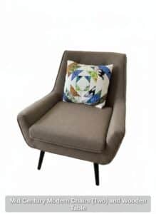 Mid-Century-Modern-Chairs-Two-and-Wooden-Table-third-image
