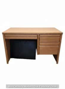 Mid-Century-Modern-Oak-Pedestal-Desk