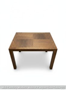 Mid-Century-Modern-Walnut-Parquet-Side-Table-