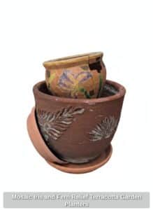 Mosaic-Iris-and-Fern-Relief-Terracotta-Garden-Planters