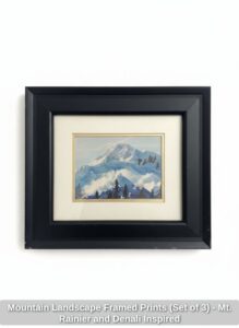 Mountain-Landscape-Framed-Prints-Set-of-Mt.-Rainier-and-Denali-Inspired