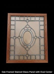 Oak-Framed-Stained-Glass-Panel-with-Oval-Center
