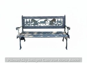 Painted-Sky-Designs-Cast-Iron-Horse-Bench