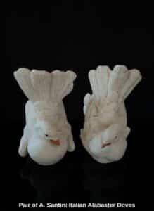 Pair-of-A.-Santini-Italian-Alabaster-Doves