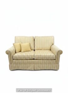 Pair-of-Striped-Loveseats-third-image
