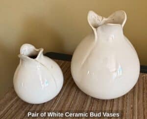 Pair-of-White-Ceramic-Bud-Vases