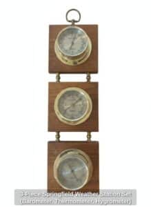 Piece-Springfield-Weather-Station-Set-Barometer-Thermometer-Hygrometer