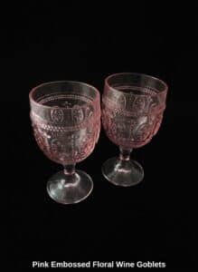 Pink-Embossed-Floral-Wine-Goblets