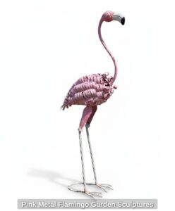 Pink-Metal-Flamingo-Garden-Sculptures