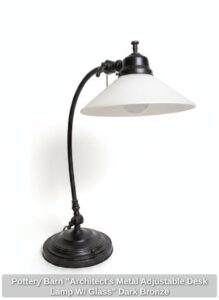 Pottery-Barn-Architects-Metal-Adjustable-Desk-Lamp-W-or-Glass-Dark-Bronze