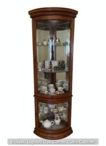 Pulaski-Lighted-Oak-Corner-Curio-Cabinet