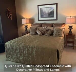 Queen-Size-Quilted-Bedspread-Ensemble-with-Decorative-Pillows-and-Lamps