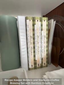 Recipe-Keeper-Binders-and-Starbucks-Coffee-Brewing-Set-with-Bamboo-Organizer