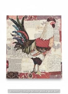 Rooster-Collage-Mixed-Media-Wall-Art