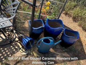 Set-of-Blue-Glazed-Ceramic-Planters-with-Watering-Can