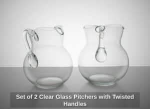 Set-of-Clear-Glass-Pitchers-with-Twisted-Handles