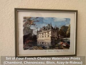 Set-of-Four-French-Chateau-Watercolor-Prints-Chambord-Chenonceau-Blois-Azay-le-Rideau-fifth-image