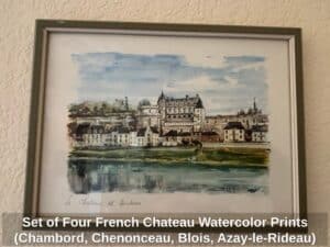 Set-of-Four-French-Chateau-Watercolor-Prints-Chambord-Chenonceau-Blois-Azay-le-Rideau-second-image