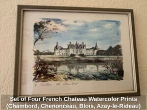 Set-of-Four-French-Chateau-Watercolor-Prints-Chambord-Chenonceau-Blois-Azay-le-Rideau-third-image