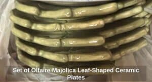 Set-of-Olfaire-Majolica-Leaf-Shaped-Ceramic-Plates-second-image
