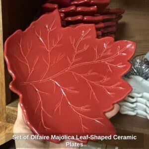 Set-of-Olfaire-Majolica-Leaf-Shaped-Ceramic-Plates-third-image