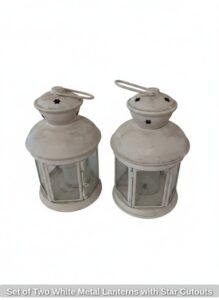 Set-of-Two-White-Metal-Lanterns-with-Star-Cutouts