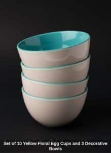 Set-of-Yellow-Floral-Egg-Cups-and-Decorative-Bowls-third-image