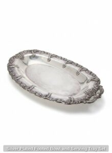 Silver-Plated-Footed-Bowl-and-Serving-Tray-Set-fifth-image