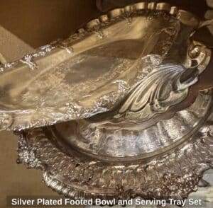 Silver-Plated-Footed-Bowl-and-Serving-Tray-Set-third-image