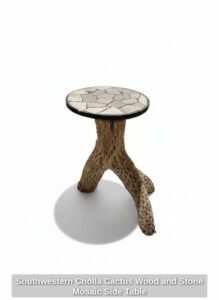 Southwestern-Cholla-Cactus-Wood-and-Stone-Mosaic-Side-Table